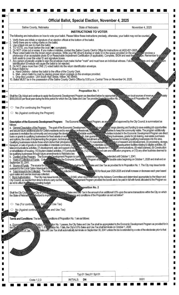Crete Sample Ballot